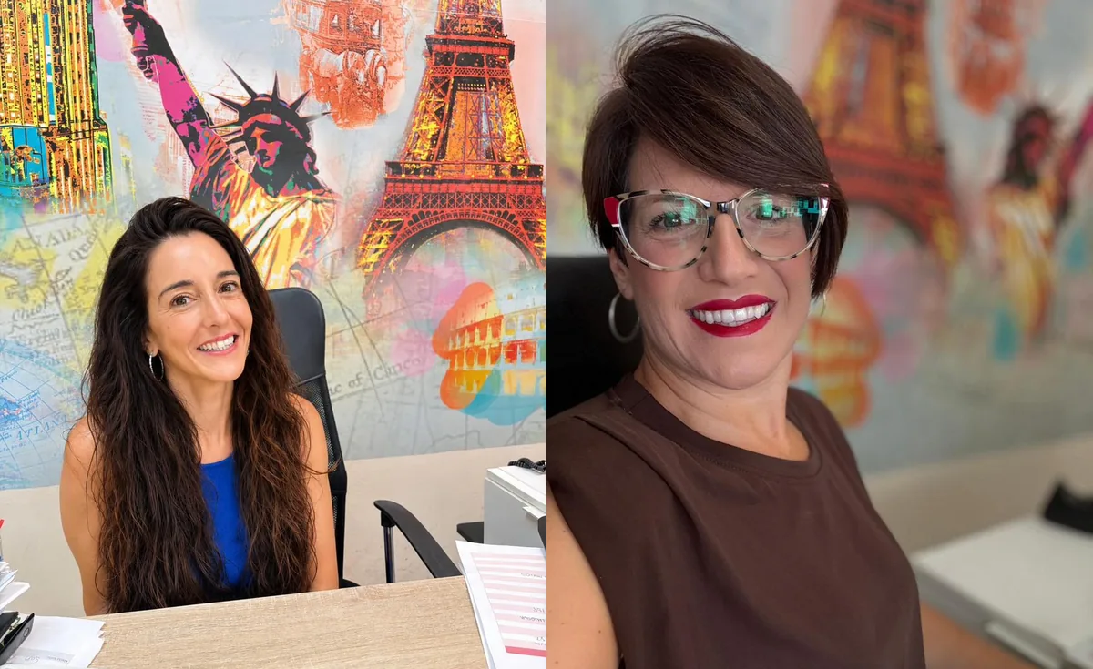 Setefilla «Filli» Sutil y María Milagrosa «Mila» Nieto, las dos fundadoras de Nabyla Tours, en su agencia